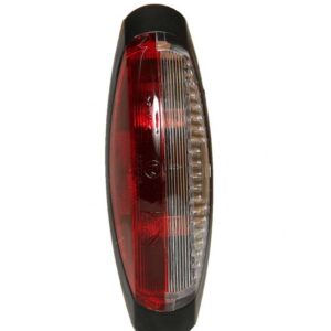 Umrissleuchte Aspöck Flexipoint 2 rot/weiß Gehäuse schwarz mit DC Kabel 0,25 m