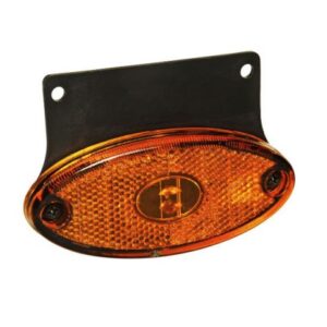 Seitenmarkierungsleuchte Aspöck Flatpoint 2 gelb LED auf Halter gerade mit DC Kabel 1,0 m